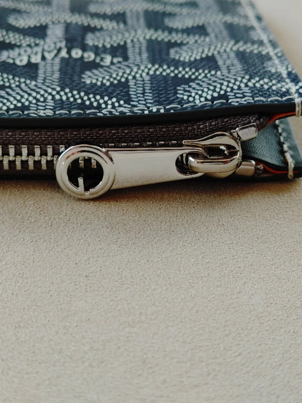 Goyard Bourbon Zipper Grey Card Holder Wallet